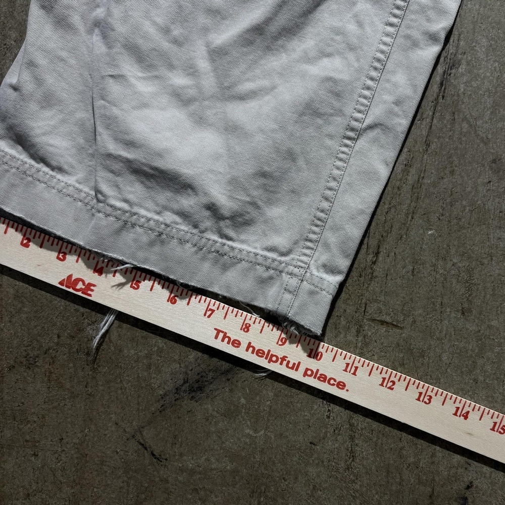 W Khakis Pants Mens 34x30 Gray Loose Fit Cargo Canvas Workwear Utility - Picture 4 of 5